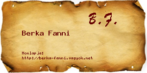 Berka Fanni névjegykártya