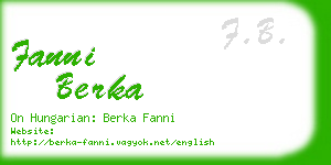 fanni berka business card